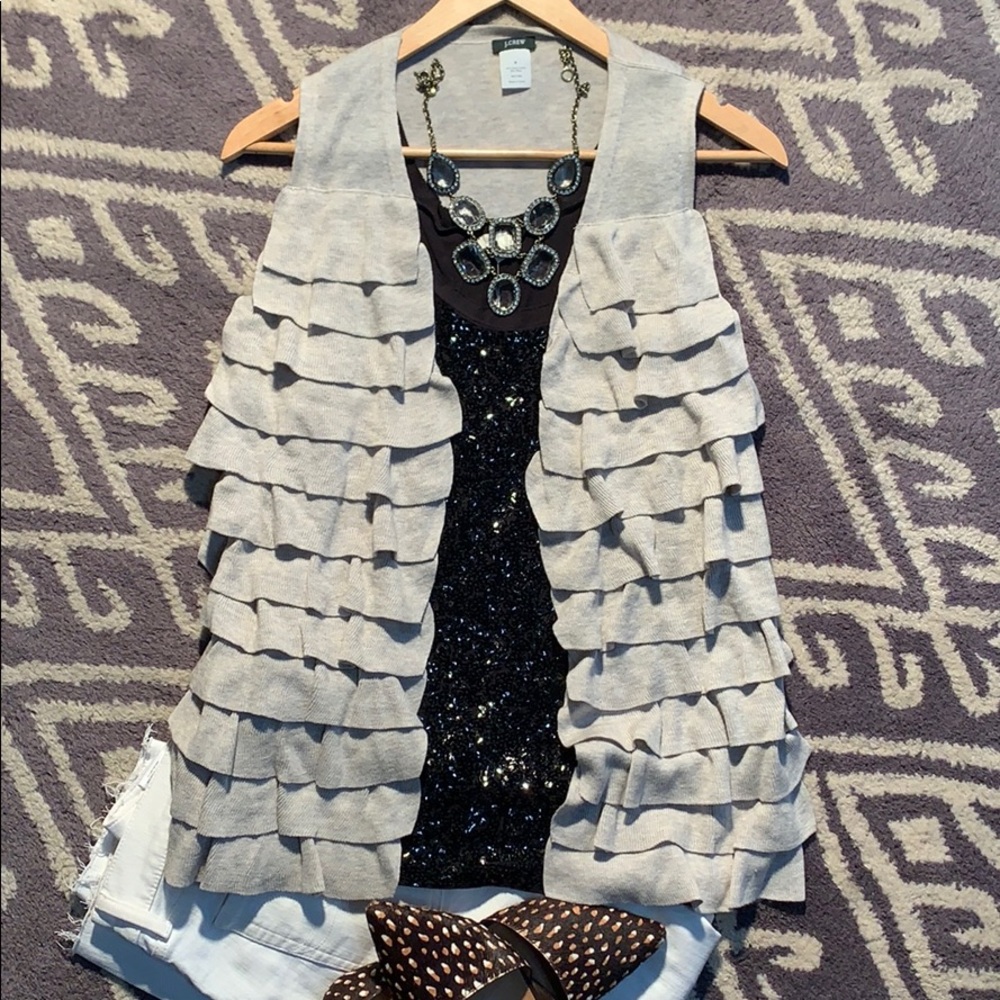 J.Crew Knit Ruffle Vest
